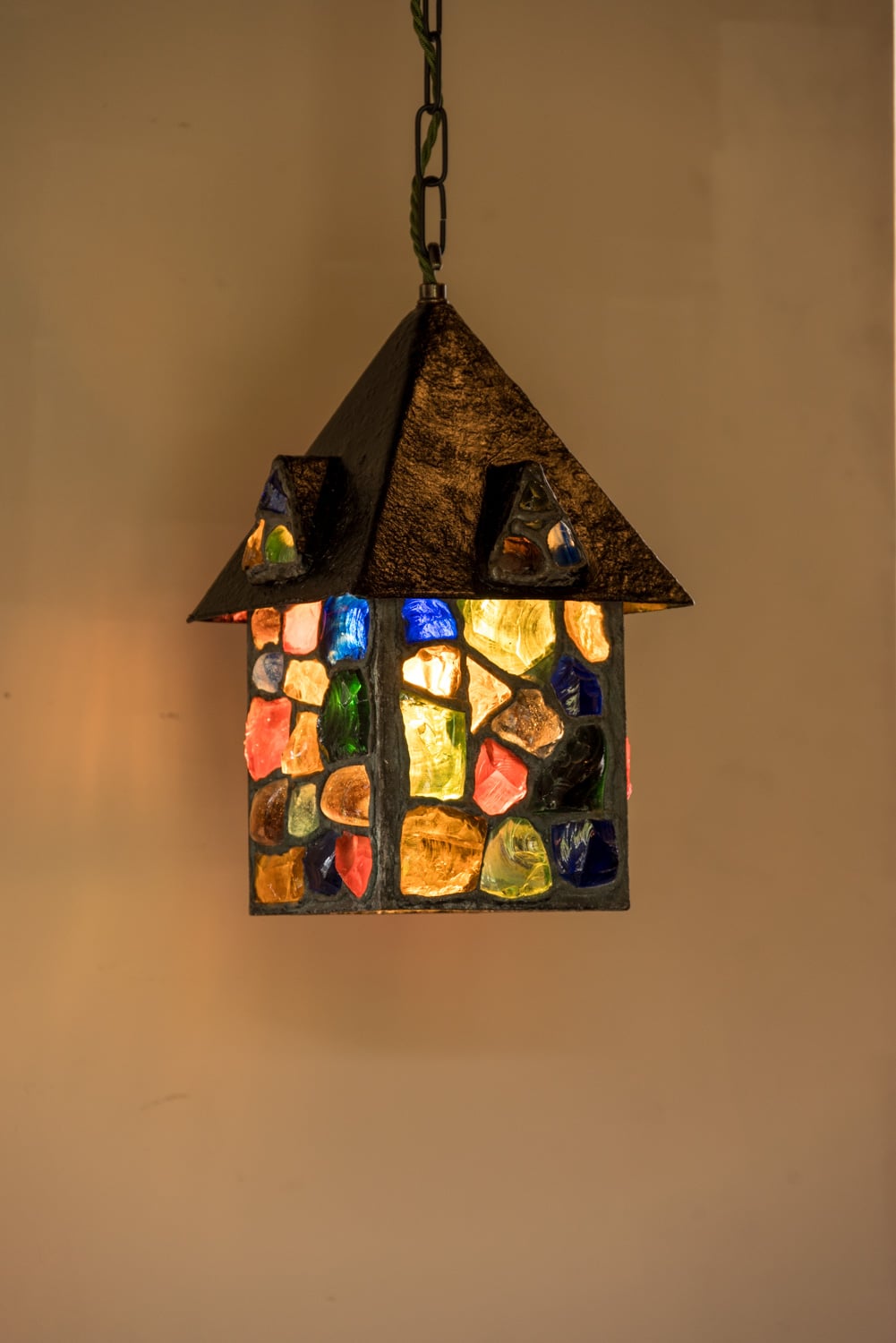 Peter Marsh Rock Glass Lantern #1060 - Retrouvius