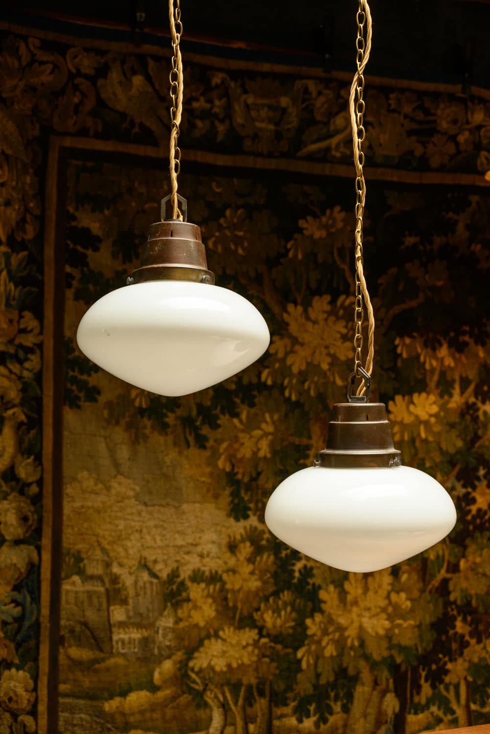 Opaline Church Pendants #1108 - Retrouvius