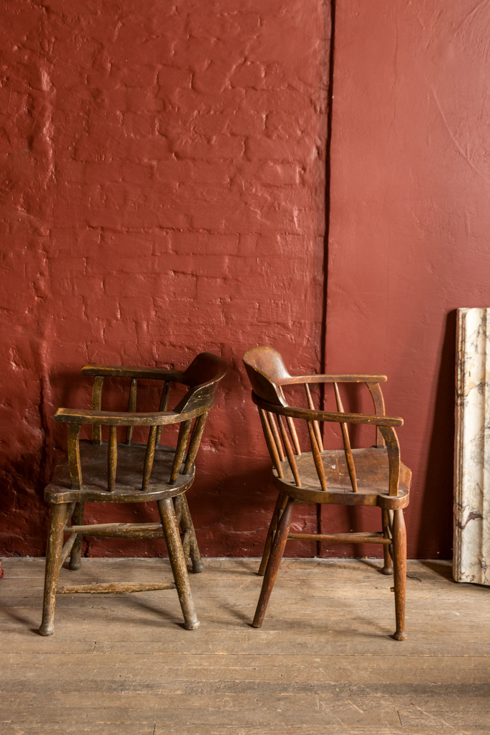 Antique Oak Captain S Chairs 9611 Retrouvius