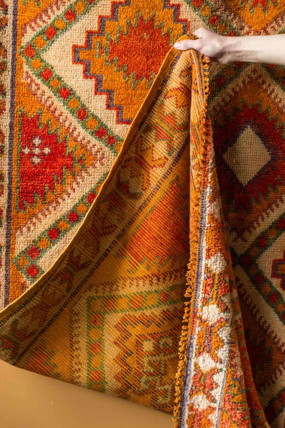Moroccan Berber Geometric Rug #9650 - Retrouvius