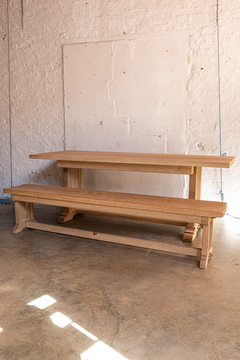 Sandblasted Oak Refectory Tables 7046 Retrouvius