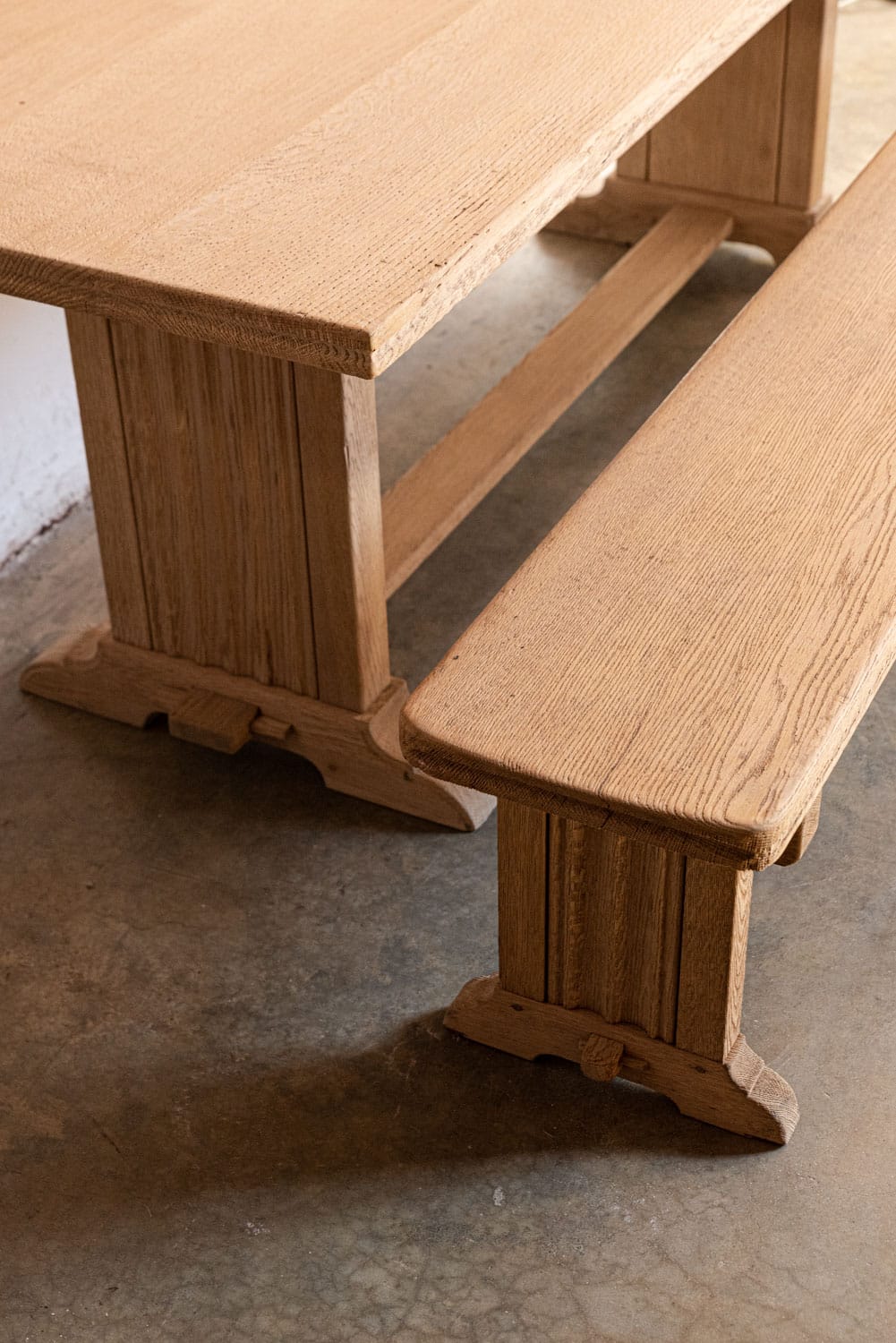 Sandblasted Oak Refectory Tables 7046 Retrouvius