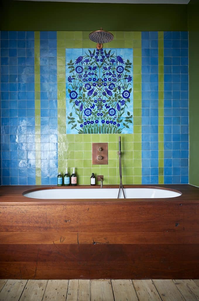 Reclaimed iroko bath surround