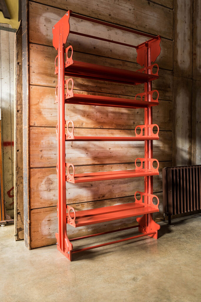 Salvaged industrial shelving by Retrouvius