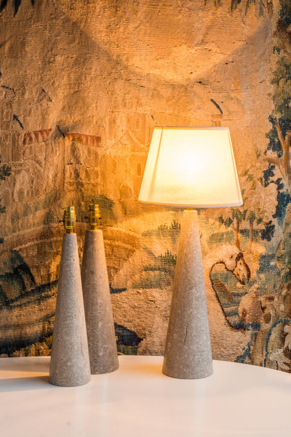 Limestone shop table lamp