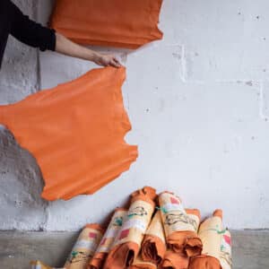 Leather Hides - Orange Nappa #6684