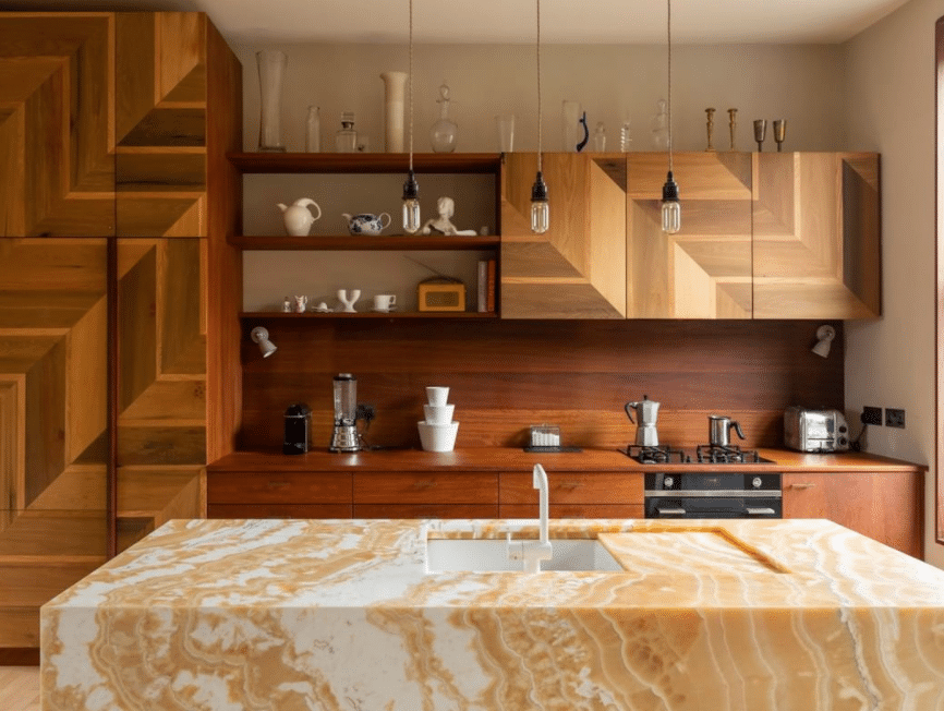 Reclaimed iroko kitchen by retrouvius