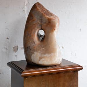 c1950s Derbyshire Alabaster Abstract Sculpture #8749