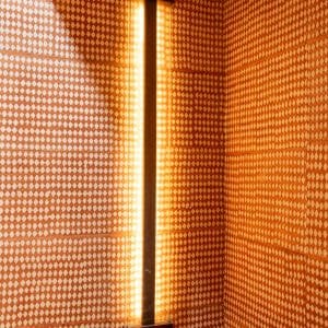 Reclaimed Channel Glass & Iroko Wall Lights #1434