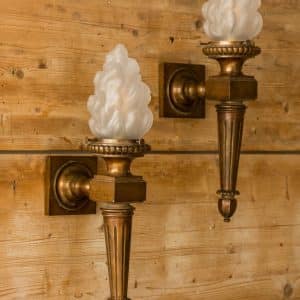 Pair of Torch Wall Sconces #9442