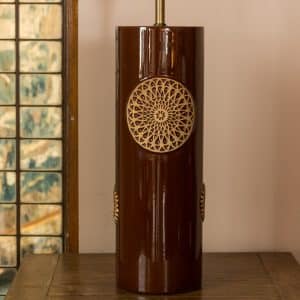 Cylindrical Glazed Ceramic Lamp #9550