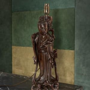 Antique Carved Chinese Figurine Lamp #9552