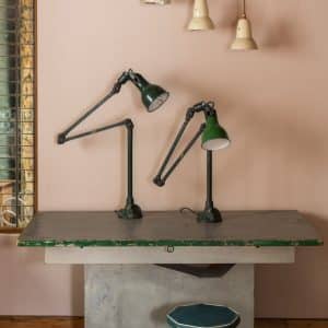 Pair of Green Mek Elek Task Lamps #9596