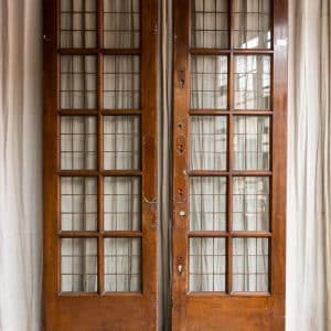 Pair of Mahogany Copperlight Doors #9602