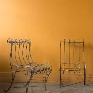 Ironwork Sculptural Scroll Chairs #9643