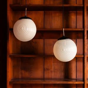 Rippled Opaline Glass Orb Lights #9707