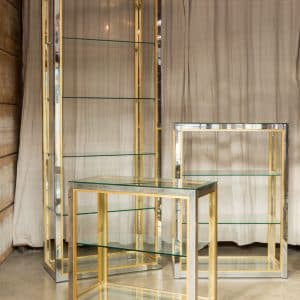 Italian Modern Chrome Shelving Units #9733
