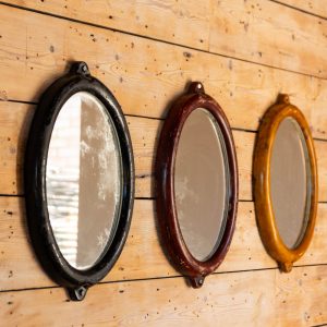 Trio of Ceramic Oval Mirrors #9827
