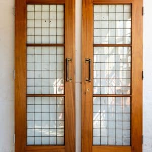 Pair of Hardwood Copperlight Doors #9825