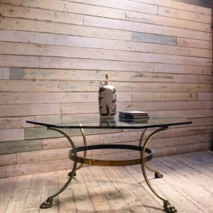 Glass and Brass Octagonal Table #9859