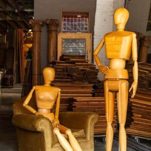 Life-Sized Wooden Mannequins #9900