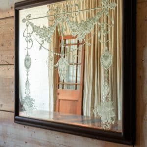 Etched glass pub mirror #9925