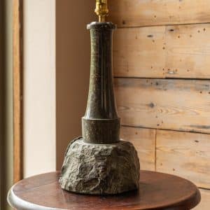 Large Green Serpentine Stone Lamp #9936