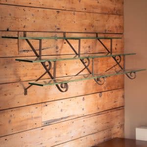 Metal and Glass Stepped Shelving #9990