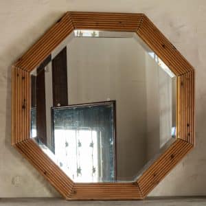 Reeded Pine Octagonal Mirror #1029