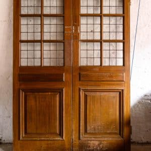 Pair of Hardwood Copperlight Doors #1094