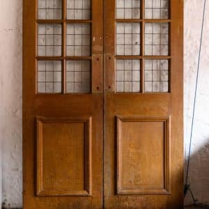 Pair of Hardwood Copperlight Doors #1093