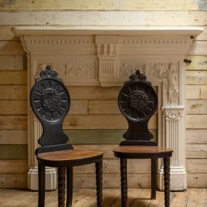Pair of Antique Hall Chairs #1099