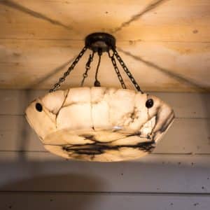 1920s Alabaster Plafonnier Light #1072