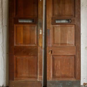 Hardwood Doors with Letterbox Copper Glazing #1106