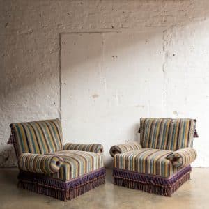Colourful Striped Velvet Armchairs #1076