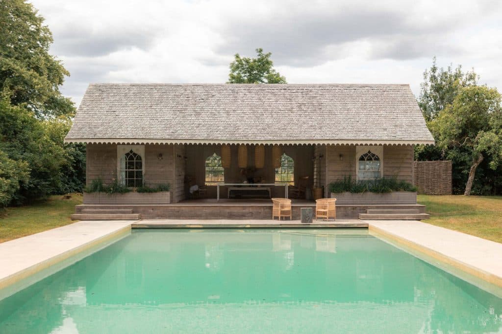 Poolhouse architecture and interior design windows reuse