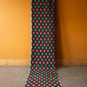 Green and Red Runner Rug #1201