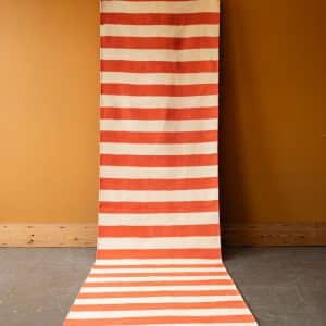 Coral and White Striped Runner #1202