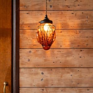 Amber Dimpled Bubble Lantern #1204