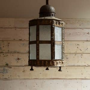 Large Beaten Brass Lantern #1224