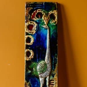 Peacock Glazed Ceramic Panel #1245