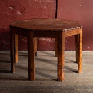 Leather-Topped Octagonal Table #1236