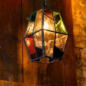 Coloured Leaded Glass Lantern #1265
