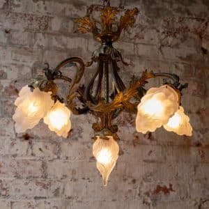 Rococo Gilt Brass Chandelier #1285
