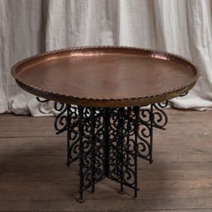 Wrought iron and copper table #1382