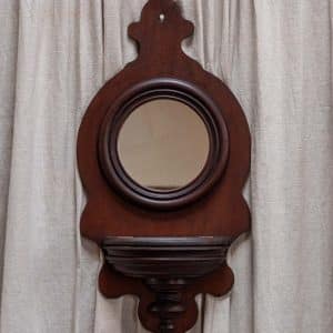 Circular Mahogany Storage Mirror #1404