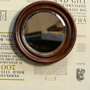 Small Oak Circular Mirror #1431